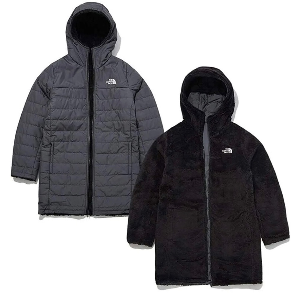 THE NORTH FACE Women's Mossbud Insulated Reversible Parka Medium Black/Grey